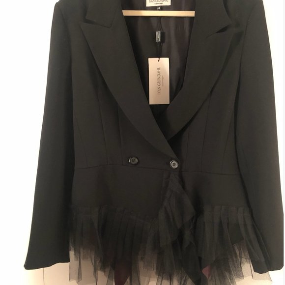 Ivan Grundahl beautiful black jacket with tool bottom never worn. - Picture 4 of 12